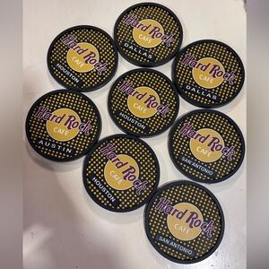 Hard Rock Cafe Coaster Set -Black and Gold Hard Rock Cafe rubber coasters